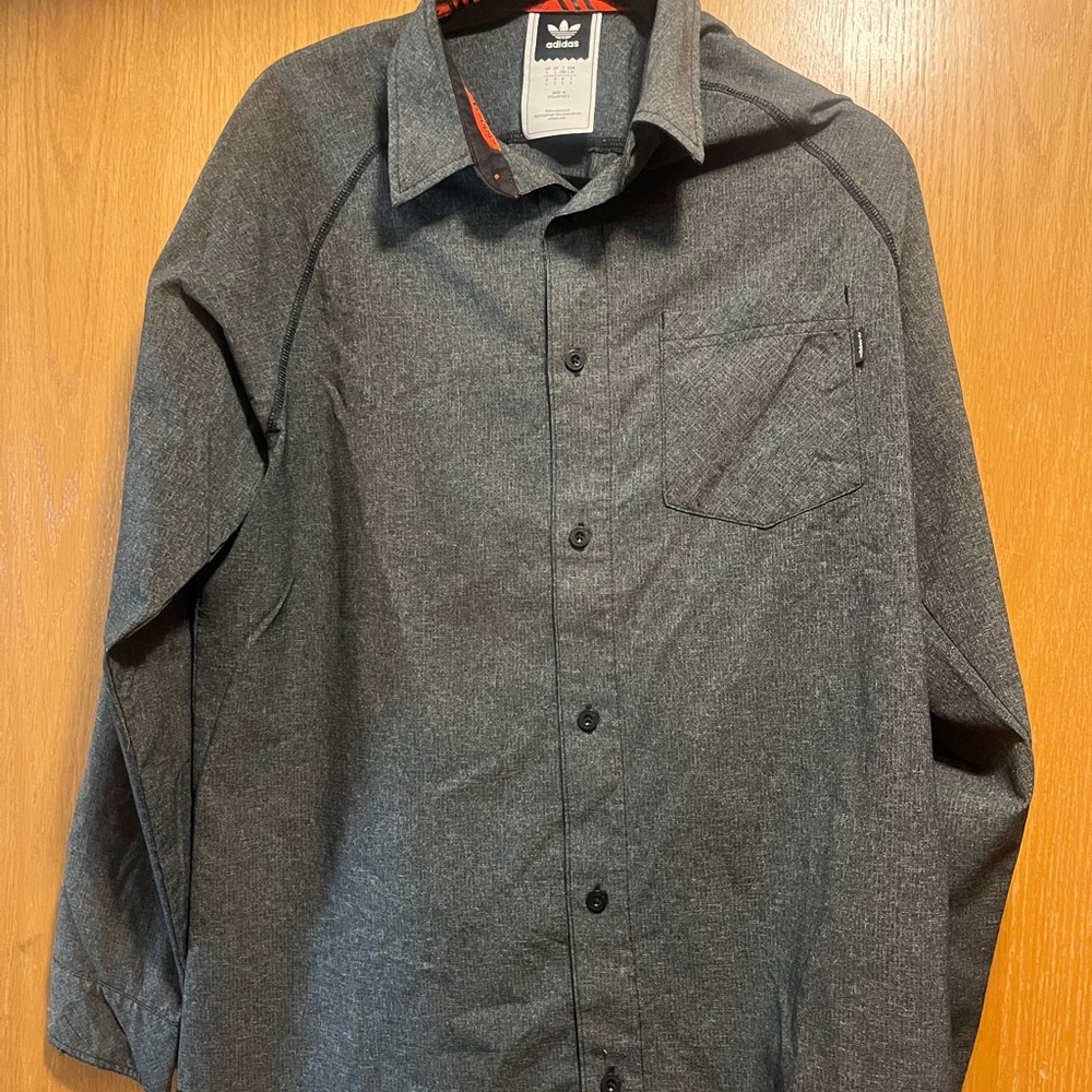 Adidas Dark Gray Shirt with Orange Accents